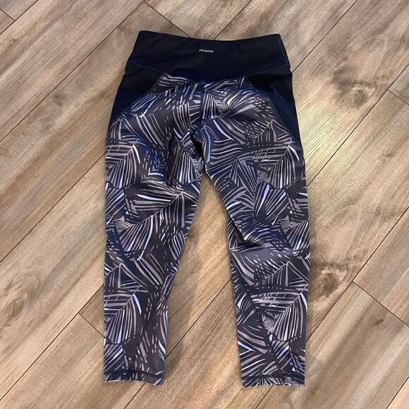 Patagonia Grey Pattern Athletic Casual Leggings Women Medium Bin B-1‎ - Picture 4 of 5